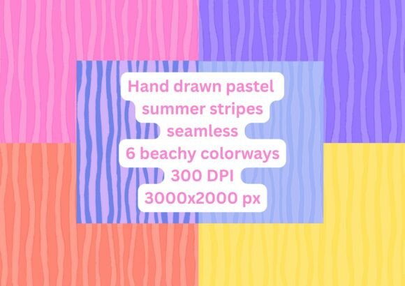 Download Summer Beach Pastel Seamless Stripes Set - Stripes Collection