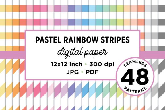 Download Rainbow Pastel Seamless Stripes Pattern - Stripes Collection